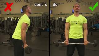 Biceps.- Curl con barra Z