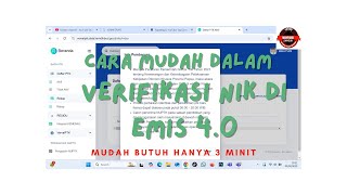 Cara Melakukan Verifikasi NIK yang belum verifikasi/valid Emis 4.0