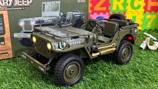 RC Big Modified Military JEEP Unboxing \u0026 Test video ! JJRC 1/12 Army jeep - RC7010