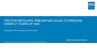 Tips for Retailers: Preventing Sales to Persons Under 21 Years of Age