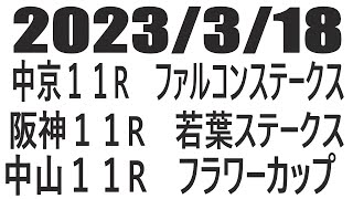 【競馬】２０２３年３月１８日　中京１１Rファルコンステークス　阪神１１R若葉ステークス　中山１１Rフラワーカップの予想と買い目