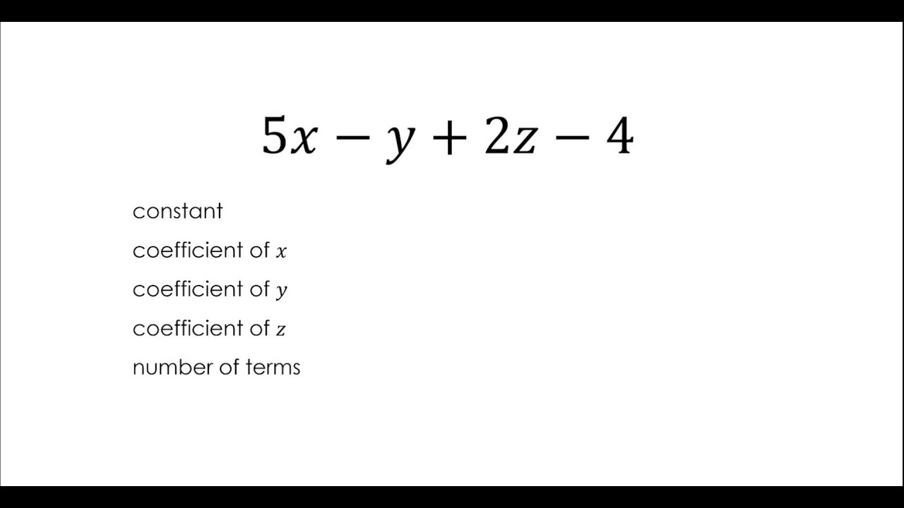 Identify Variables Coefficients And Constants Worksheet