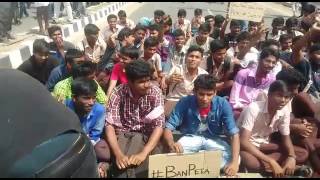 Sit students supporting for jallikatu at trichy