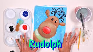 Rudolph | Painting Tutorial For Beginners Step By Step Acrylic