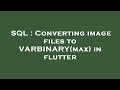 SQL : Converting image files to VARBINARY(max) in flutter