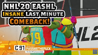 Nhl 20 EASHL INSANE Last minute comeback! (NHL 20 Gameplay)