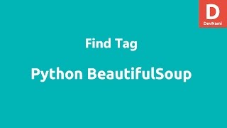 Python BeautifulSoup Find Tag