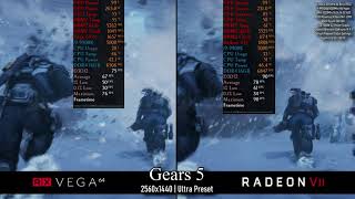 Gears 5 | Vega 64 LC vs Radeon VII | 1440p Ultra Preset | DX12 Performance Comparison | 19.9.1