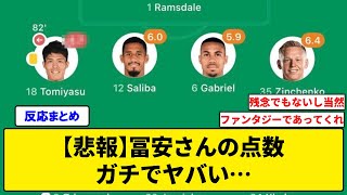 【悲報】今回の冨安さんの点数、ガチでやばくて現地からの批判が殺到してしまう…