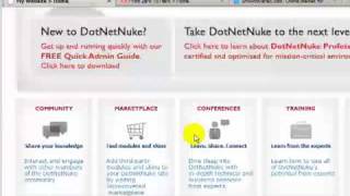 Dotnetnuke DNN Tutorial - How to get started with your DotNetNuke website part 1 of 3 - Video #2
