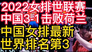 2022女排世联赛，中国女排3-1击败荷兰女排，女排最新世界排名，中国女排稳居第3位！女排首秀开门红，3-1击败荷兰队，袁心玥，李盈莹，王媛媛，龚翔宇，精彩再现！