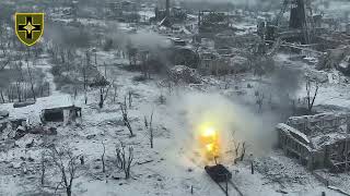 Toretsk - XX.01.2025. T-64 Tank Of The 28th Ombr Shelling Russian Positions In Kryms'ke.