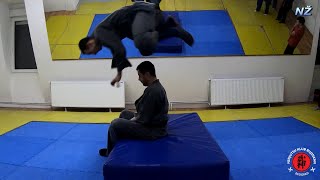 Part of gymnastics training (01) in dojo - Ninjutsu Club Bujinkan Belgrade