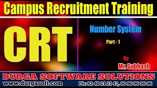 Campus Recruitment Training (CRT) |Aptitude| Number System Part - 1