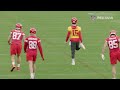 funny moment at chiefs super bowl practice chris jones makes travis kelce laugh at tulane