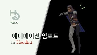 Houdini Character FBX Import Easy Way in 1.5 Minute | 후디니 애니메이션 가져오기