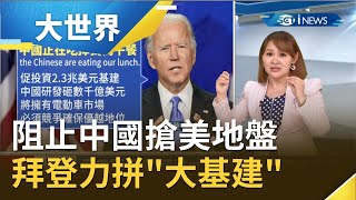 不能輸給中國！美國總統拜登推動高達65兆基礎建設計畫 美交通部長酸:是不滿意中共享受比美更好基建｜主播王志郁｜【大世界新聞】20210507｜三立iNEWS