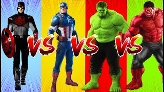 SUPERHERO COLOR DANCE CHALLENGE Captain America vs Captain Hydra vs Hulk vs Red Hulk