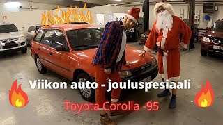 ⭐ Jouluspesiaali - joulupukki ja tonttu esittelevät Toyota Corollan -95! (Auto Juusolat) ⭐