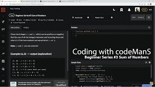 Codewars 7 kyu Beginners Series #3 Sum of Numbers JavaScript