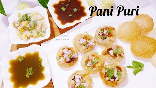 PANI PURI | Green spicy pani | Sweet Chutney | Potato Masala |ഈസി ടേസ്റ്റി പാനി പൂരി റെസിപി.