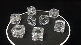 Wholesale Crystal Containers Clear 5ML Square Acrylic Containers For Wax, Oil, Concentrate