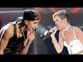 Justin Bieber Vs. Miley Cyrus Dance Battle -- Concert Performances