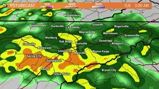 Mild and dry on Sunday, rain moving in Monday