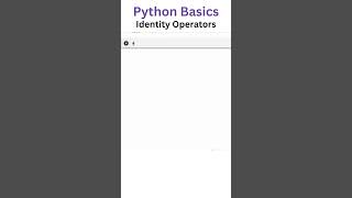 Identity Operators in Python | Operators in Python  #datascience #coding #python #shorts #ai #ml