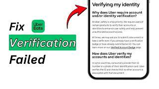 HOW TO FIX Uber Verification Failed (2026)