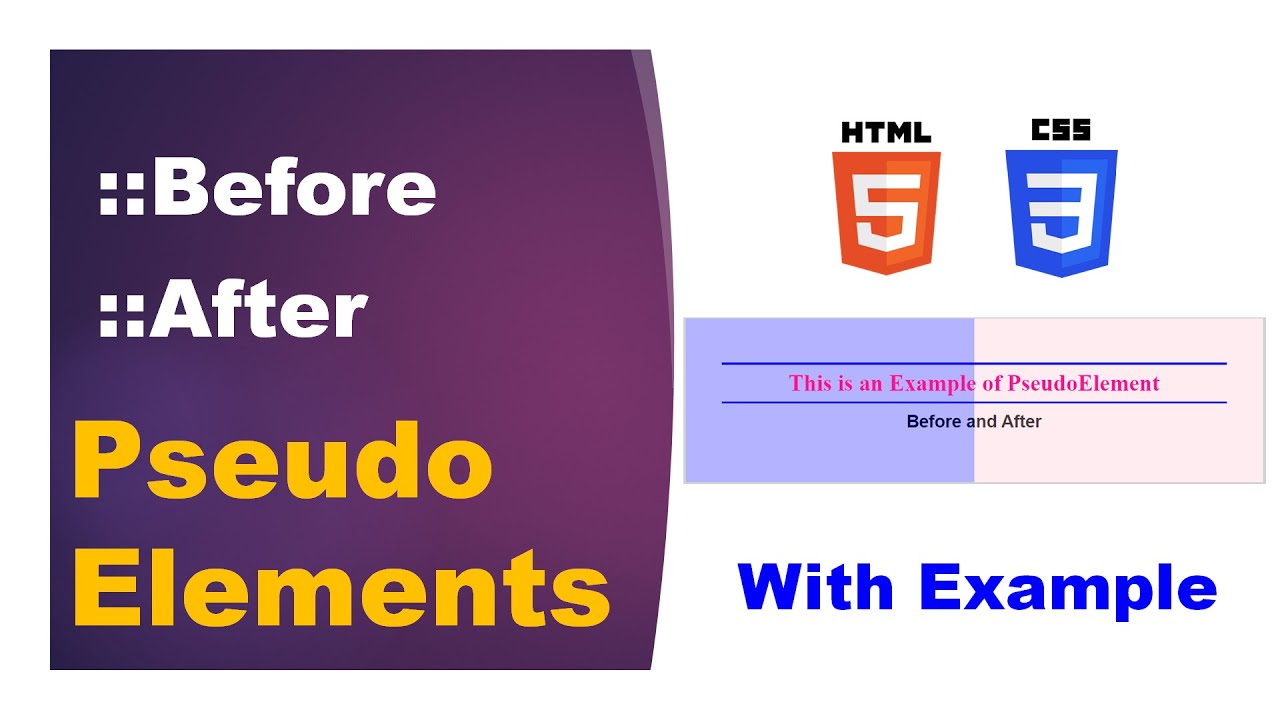 Pseudo Element | Before & After With Example Using CSS3 - YouTube