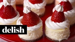 Holiday How To: Santa Cheesecake Bites | Delish