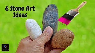 6 Easy Stone Painting Ideas | Pebble Painting Art Ideas | ROCK ART | CrafTym