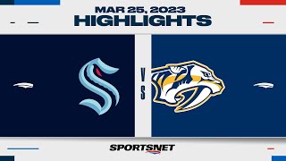 NHL Highlights | Kraken vs. Predators - March 25, 2023