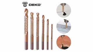 DEKO 6Pcs Power Drill \u0026 Saw Set HSS Steel Titanium Coated Drill Bit Set 3mm 4mm 5mm 6mm 6.5mm 8mm