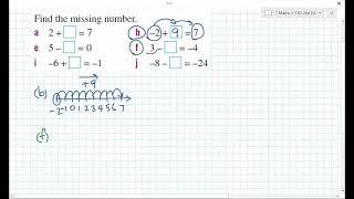 7mat 7B Q5 find missing number in addition of integers 16