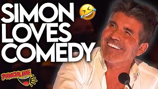 2 Hours Of The FUNNIEST AGT Auditions! Simon Loves Comedy!