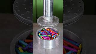 Crushing Candles and Crayons With Hydraulic Press 🤩 #hydraulicpress #crushing #s