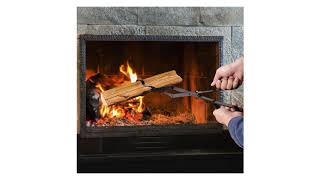 Amagabeli Fireplace Logs Tongs 26” Heavy Duty Indoor Firewood Tongs