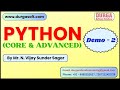 PYTHON tutorials || Demo - 2 || by Mr. N. Vijay Sunder Sagar On 03-12-2024 @6AM IST