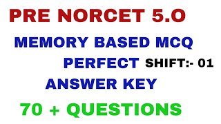 NORCET 5 First Shift Answer Key | NORCET 5 Answer Key |NORCET Memory Based Paper#norcet2023