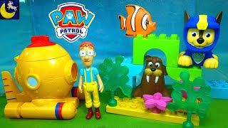 Paw Patrol Bath Time Toys Captain Turbot Toy Stories for Kids Lego Duplo Ocean Water Sea Patrol Toys