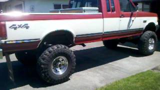 1991 FORD F250 7.3l idi black smoke at 2 flats