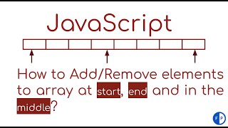 #javascript #interview Add, remove, insert item from start, middle and end of the array | Javasript
