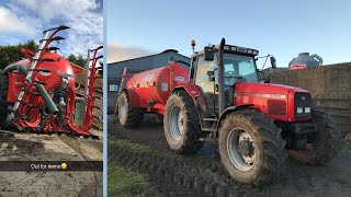 TESTING OUT THE NEW MASTEK MICRO TRAILING SHOE AND 2200 GALLON TANKER -- SPREADING SLURRY