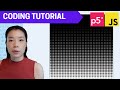 p5.js Coding Tutorial |  Circular Grid Graphics (Nested Loop / 2D Array)