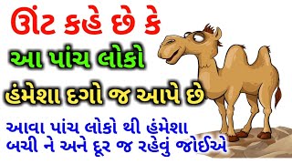 ઊંટ કહે છે કે આવા પાંચ લોકો થી હંમેશા સાવધાન રહેવું જોઈએ આ પાંચ લોકો દગો આપે છે | ઊંટની વાર્તા