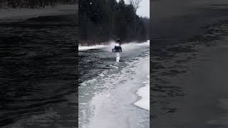 Experience the Thrill of Snowmobiling on Frozen Rivers #shorts  #skidoo  #water  #sideshow