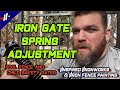 How to adjust a wrought iron gate spring. Self closing spring for iron pool fence Allen Texas.