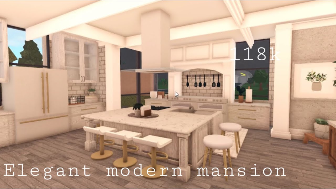 Roblox Bloxburg | Elegant Modern Mansion 118k | House Build - YouTube